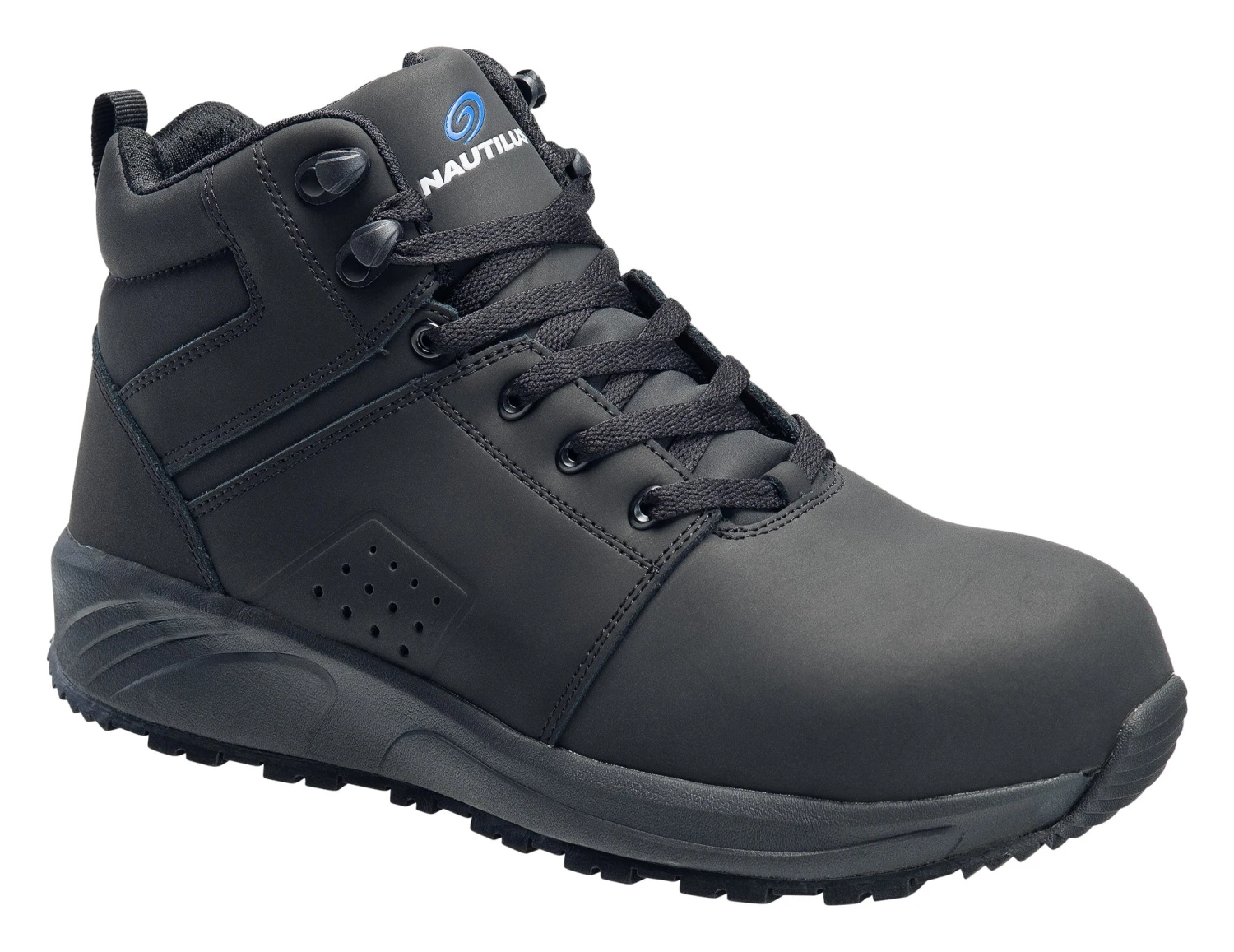 Nautilus Mens Black Leather Comp Toe 2522 Guard Mid Work Boots - Image 6